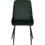 Athens Round & Avery Dining Set X4 Chairs - Concrete/Emerald Green Velvet