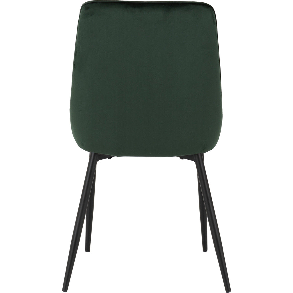 Quebec Wave & Avery Dining Set X4 Chairs - Medium Oak Effect/Emerald Green Velvet