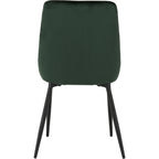 Quebec Wave & Avery Dining Set X4 Chairs - Medium Oak Effect/Emerald Green Velvet