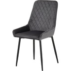 Avery Extending Dining Set X4 Chairs - Concrete/Grey Velvet