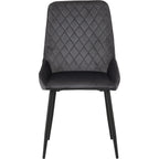 Athens Rect & Avery Dining Set X4 Chairs - Concrete/Grey Velvet
