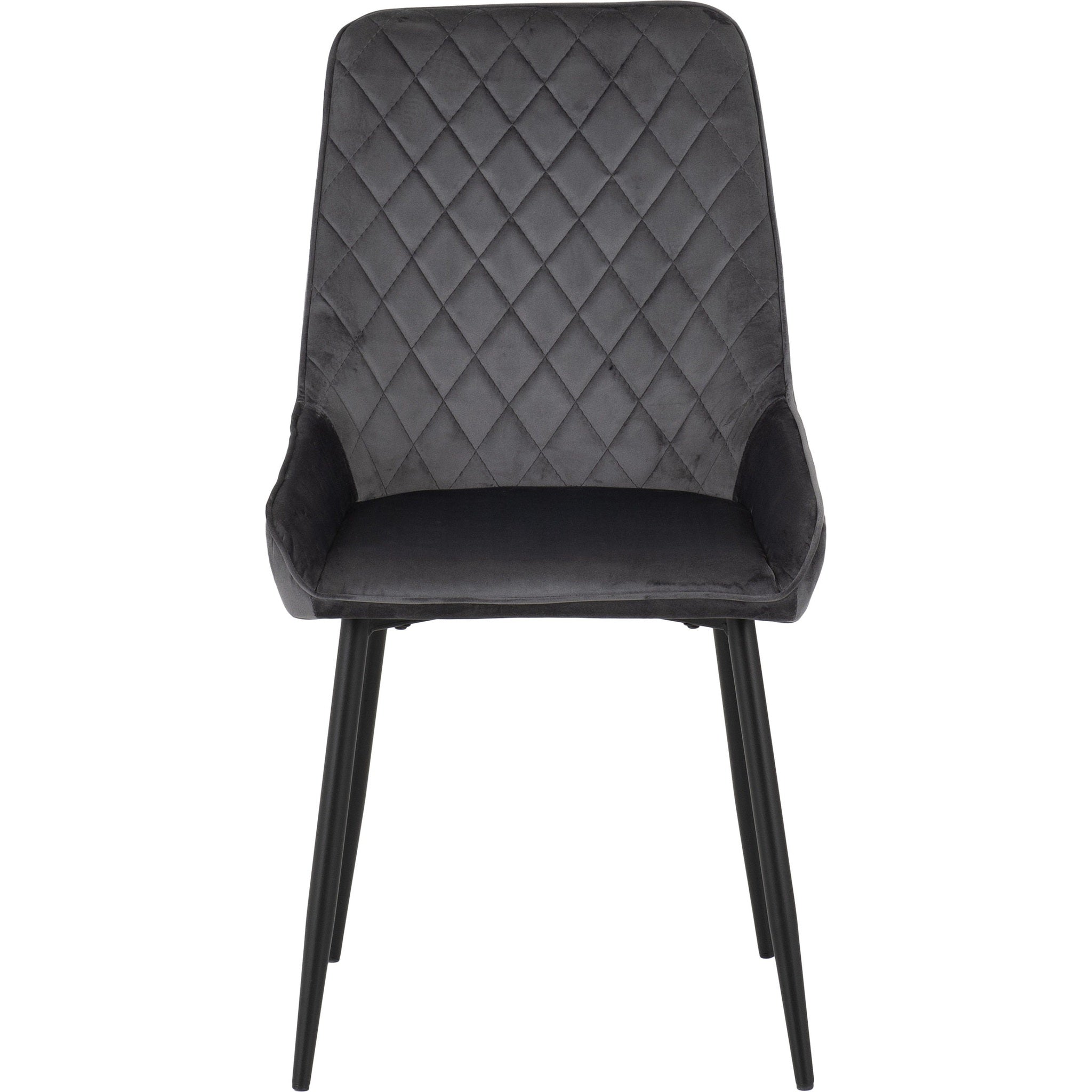 Athens Rect & Avery Dining Set X4 Chairs - Concrete/Grey Velvet