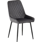 Avery Extending Dining Set X4 Chairs - Concrete/Grey Velvet