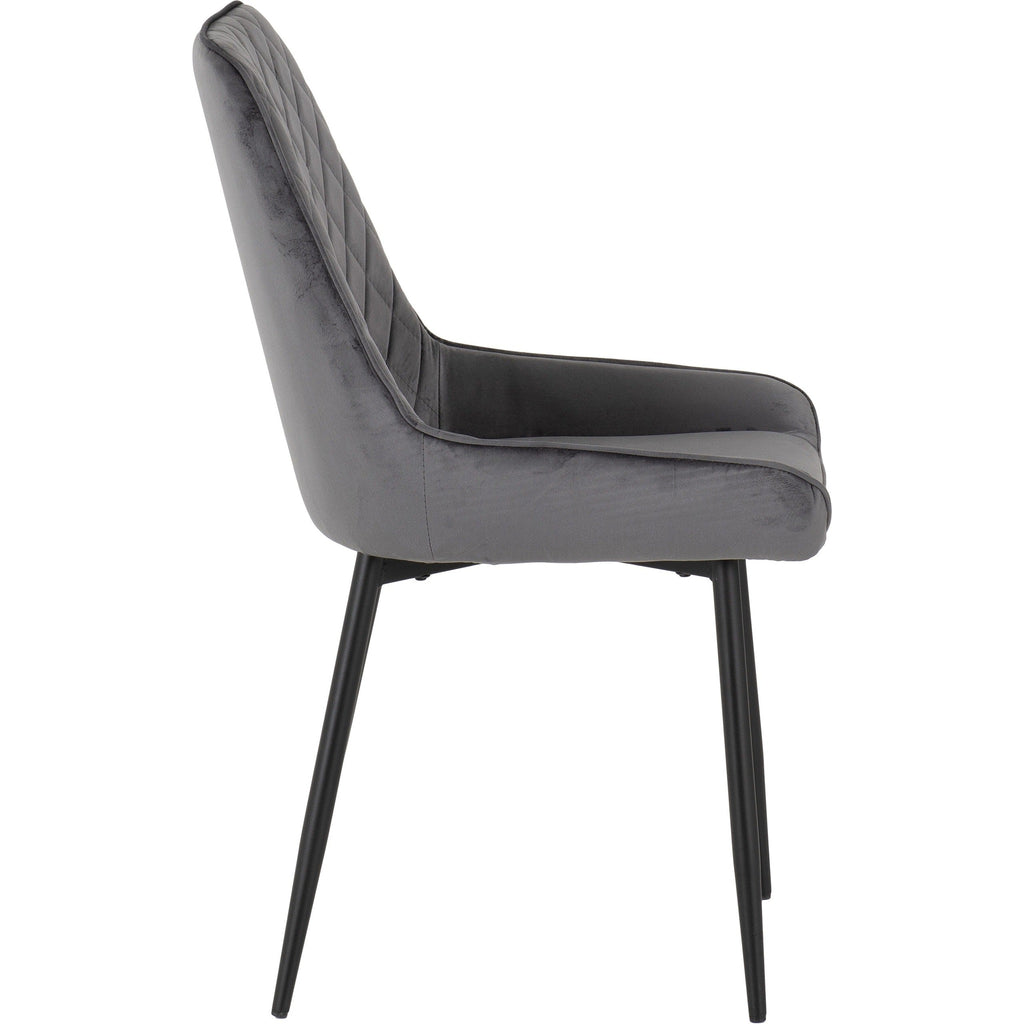 Avery Extending Dining Set X4 Chairs - Concrete/Grey Velvet