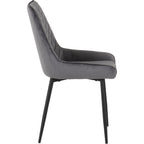 Avery Extending Dining Set X4 Chairs - Concrete/Grey Velvet