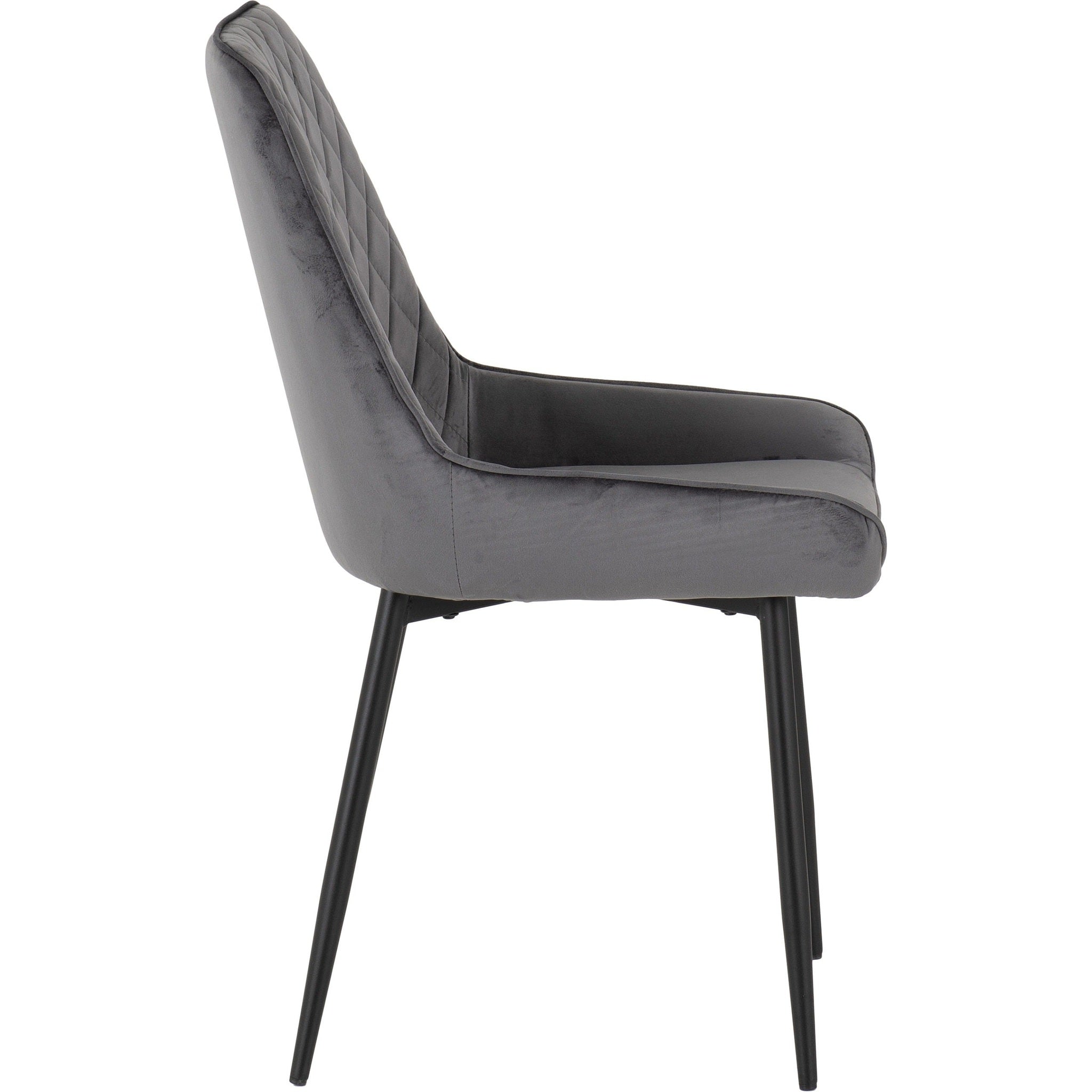 Avery Extending Dining Set X4 Chairs - Concrete/Grey Velvet