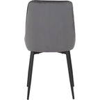 Athens Rect & Avery Dining Set X4 Chairs - Concrete/Grey Velvet