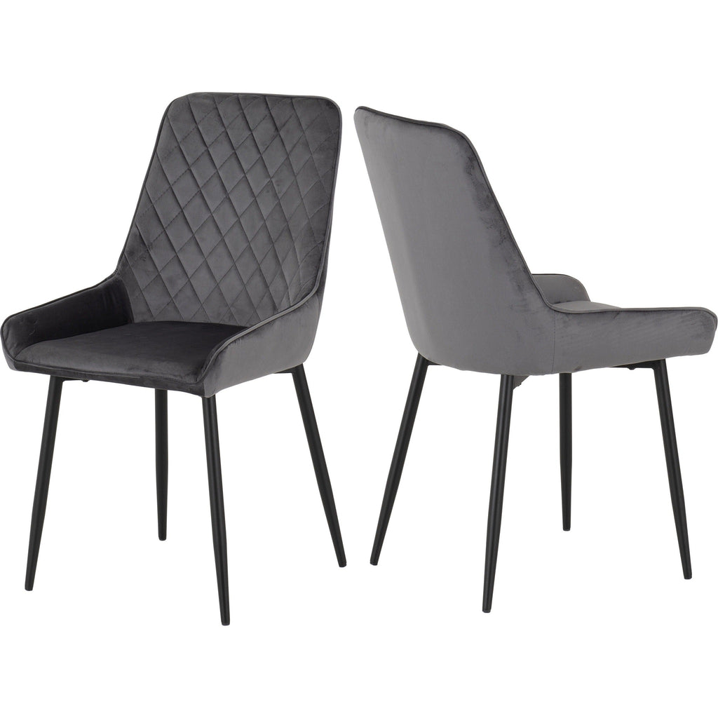 Avery Dining Chair X2 Per Box - Grey Velvet
