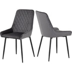 Avery Dining Chair X2 Per Box - Grey Velvet