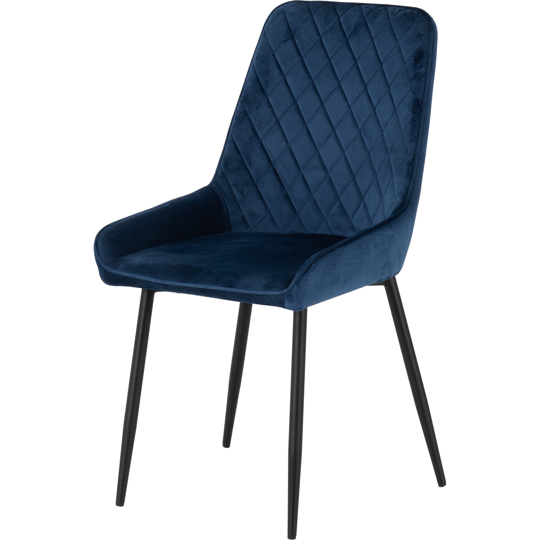 Treviso & Avery Dining Set X4 Chairs - Light Oak Effect/Sapphire Blue Velvet