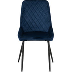 Treviso & Avery Dining Set X4 Chairs - Light Oak Effect/Sapphire Blue Velvet