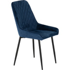 Treviso & Avery Dining Set X4 Chairs - Light Oak Effect/Sapphire Blue Velvet