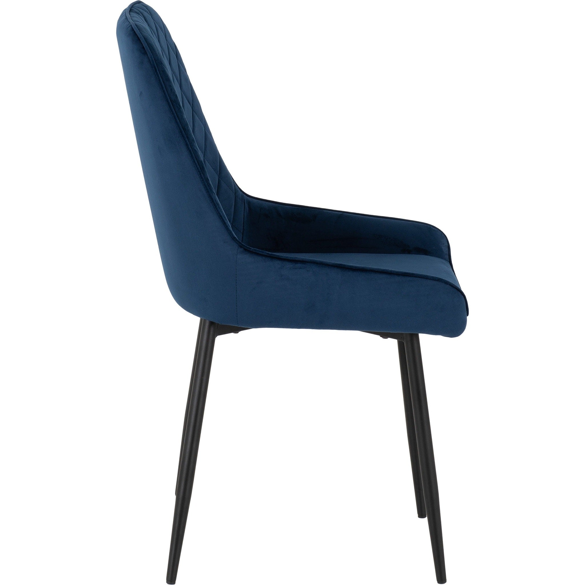 Treviso & Avery Dining Set X4 Chairs - Light Oak Effect/Sapphire Blue Velvet