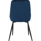 Treviso & Avery Dining Set X4 Chairs - Light Oak Effect/Sapphire Blue Velvet