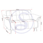 Amalfi 2 Seater Sofa - Grey Fabric