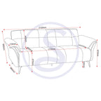 Amalfi 3 Seater Sofa - Grey Fabric