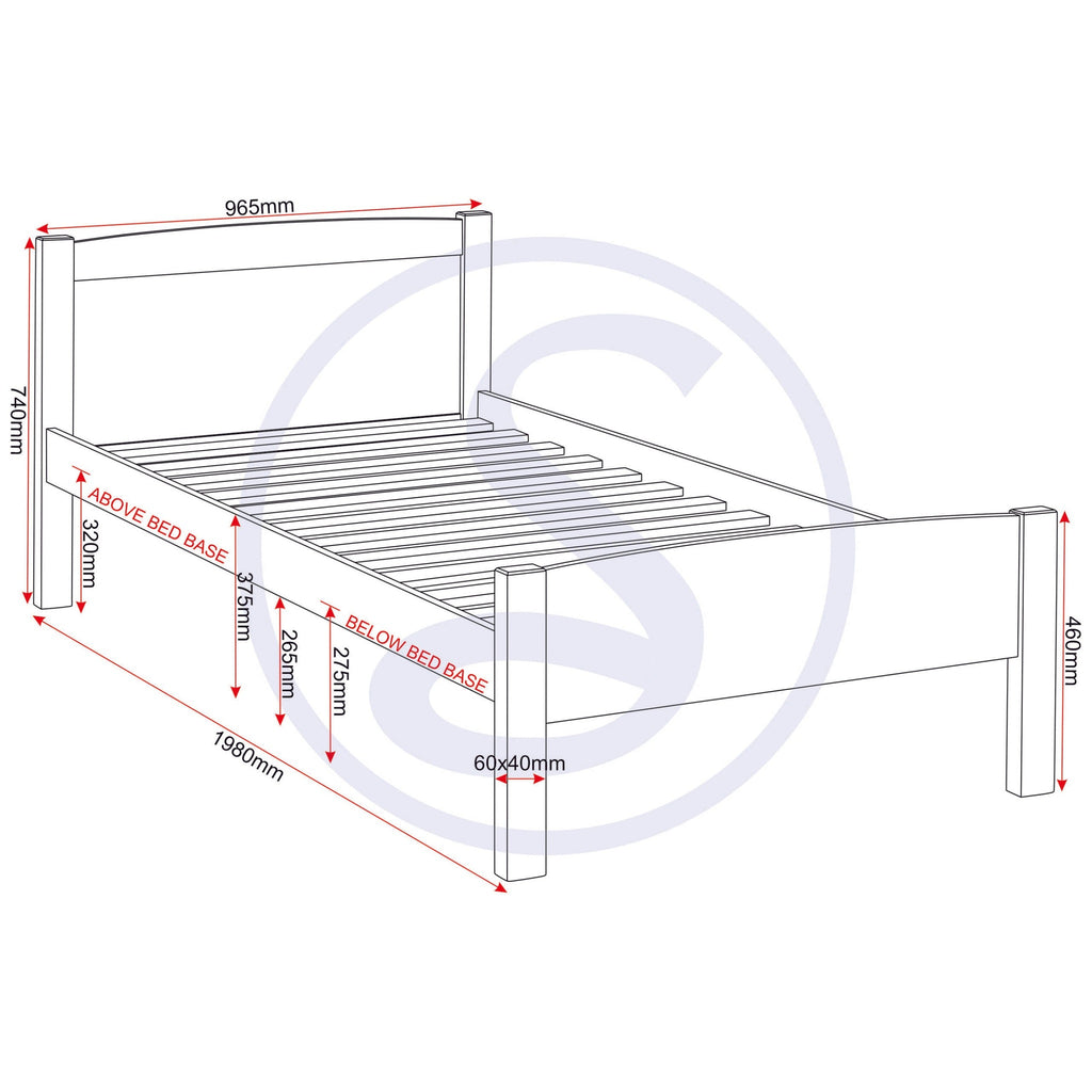 Amber 3' Bed - White