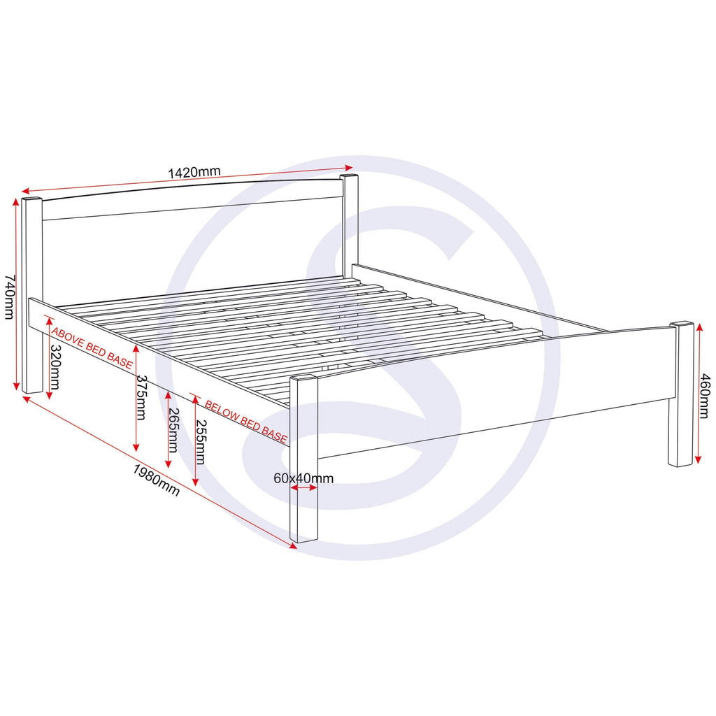 Amber 4'6" Bed - White