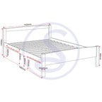 Amber 4'6" Bed - White
