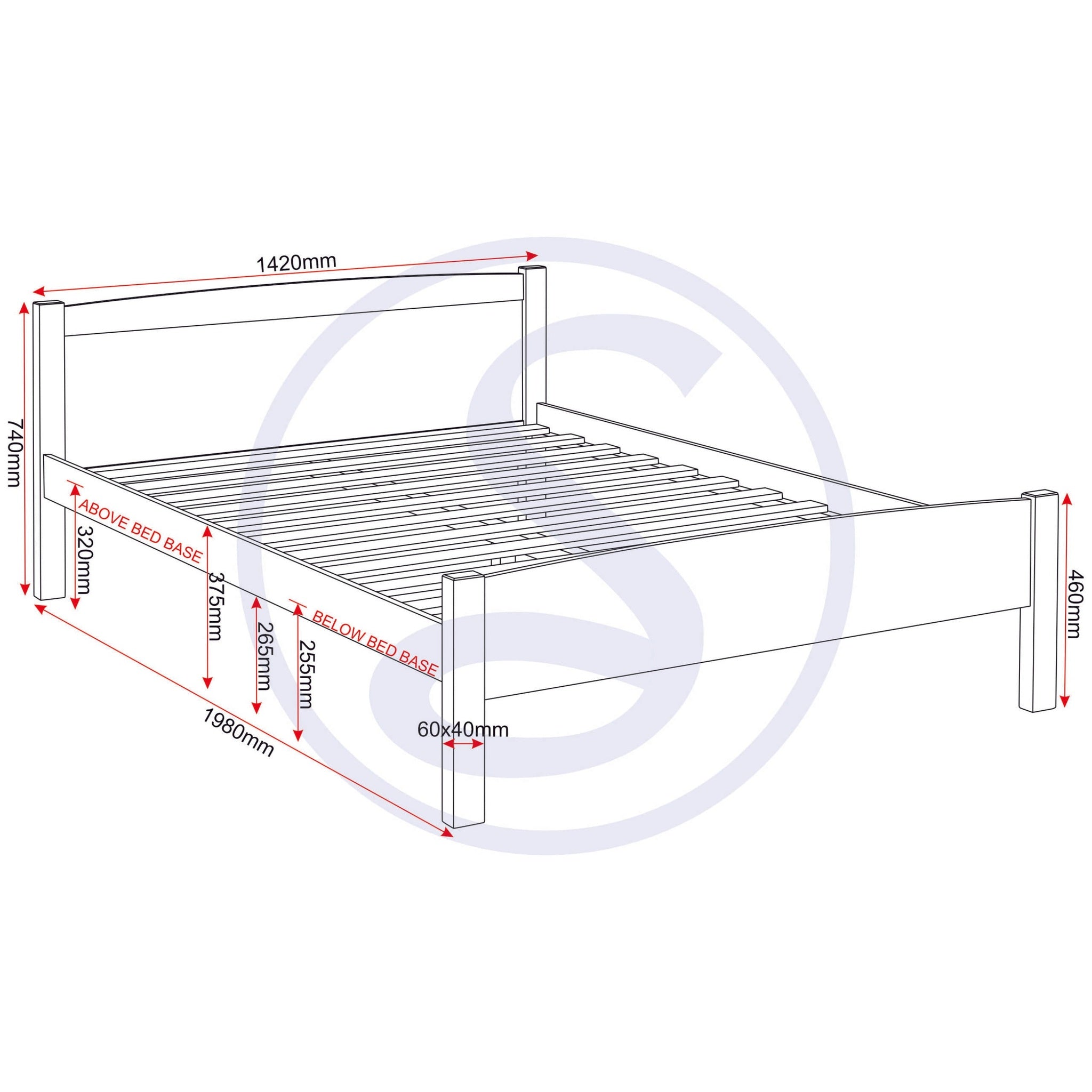 Amber 4'6" Bed - White