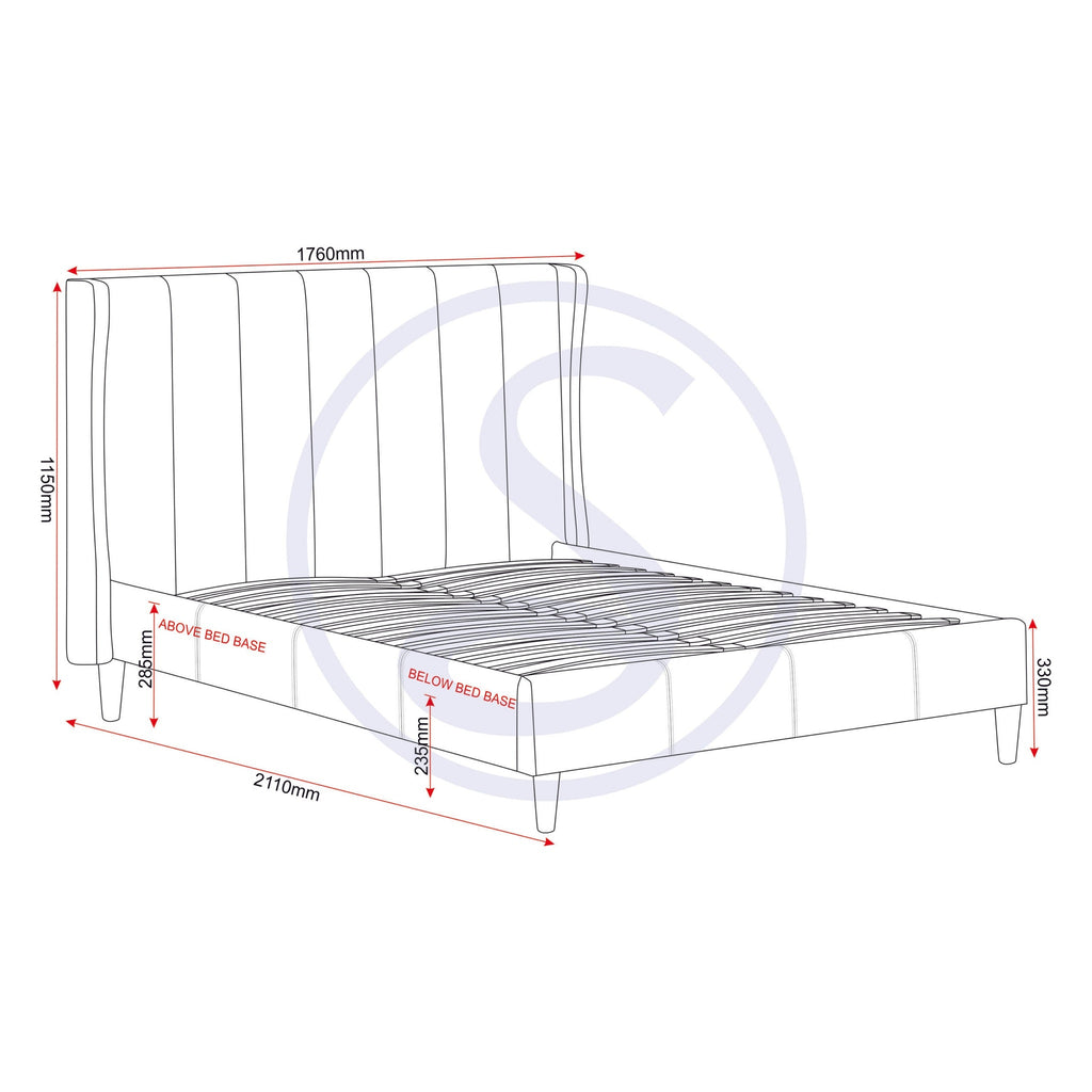 Amelia 5' Bed - Dark Grey Fabric