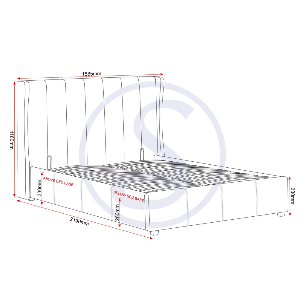 Amelia 4'6" Plus Bed - Dark Grey Fabric