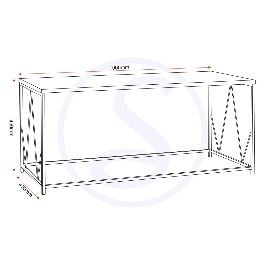 Athens Rectangular Coffee Table - Concrete Effect