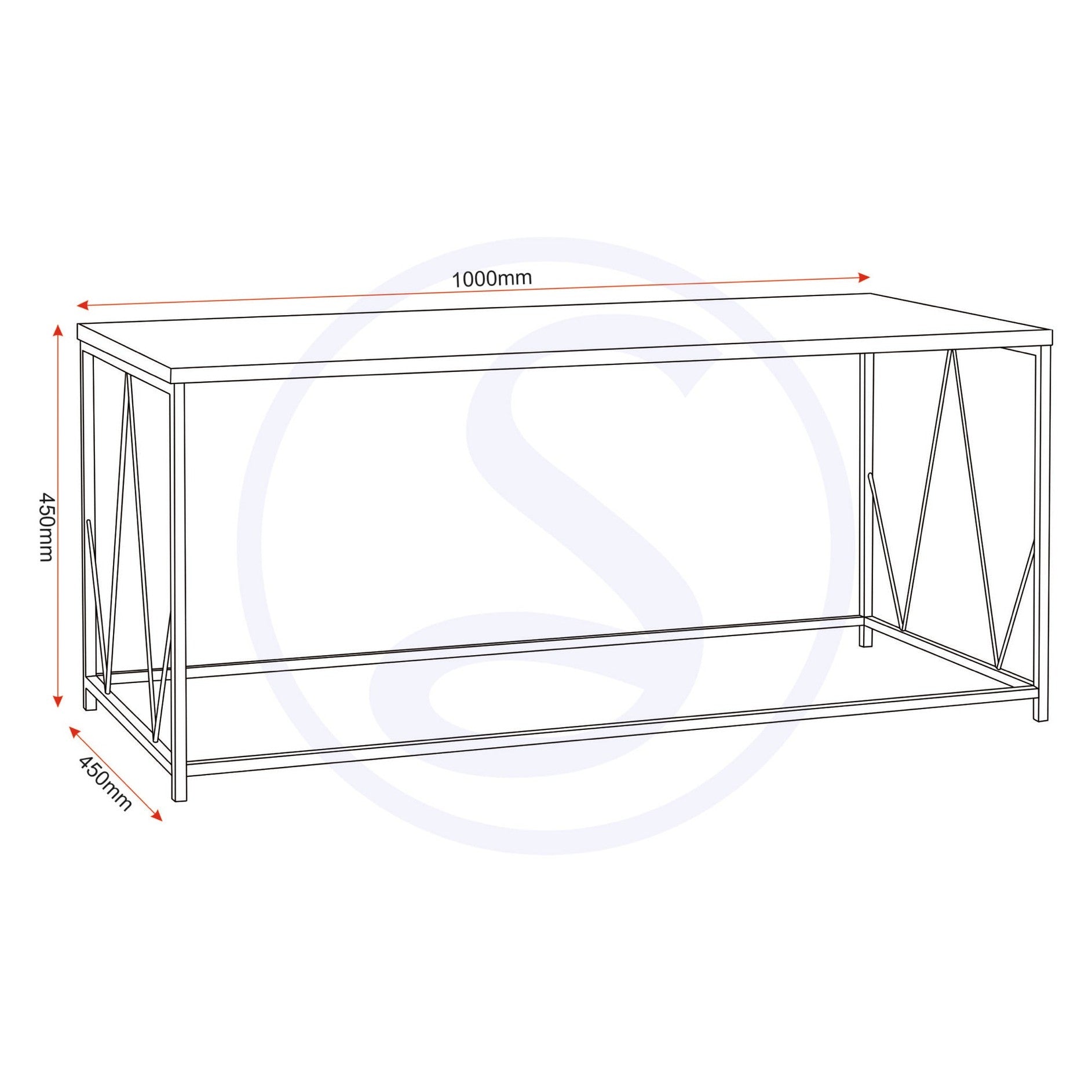 Athens Rectangular Coffee Table - Concrete Effect