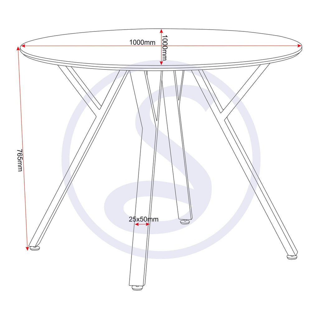 Athens Round & Avery Dining Set X4 Chairs - Concrete/Sapphire Blue Velvet