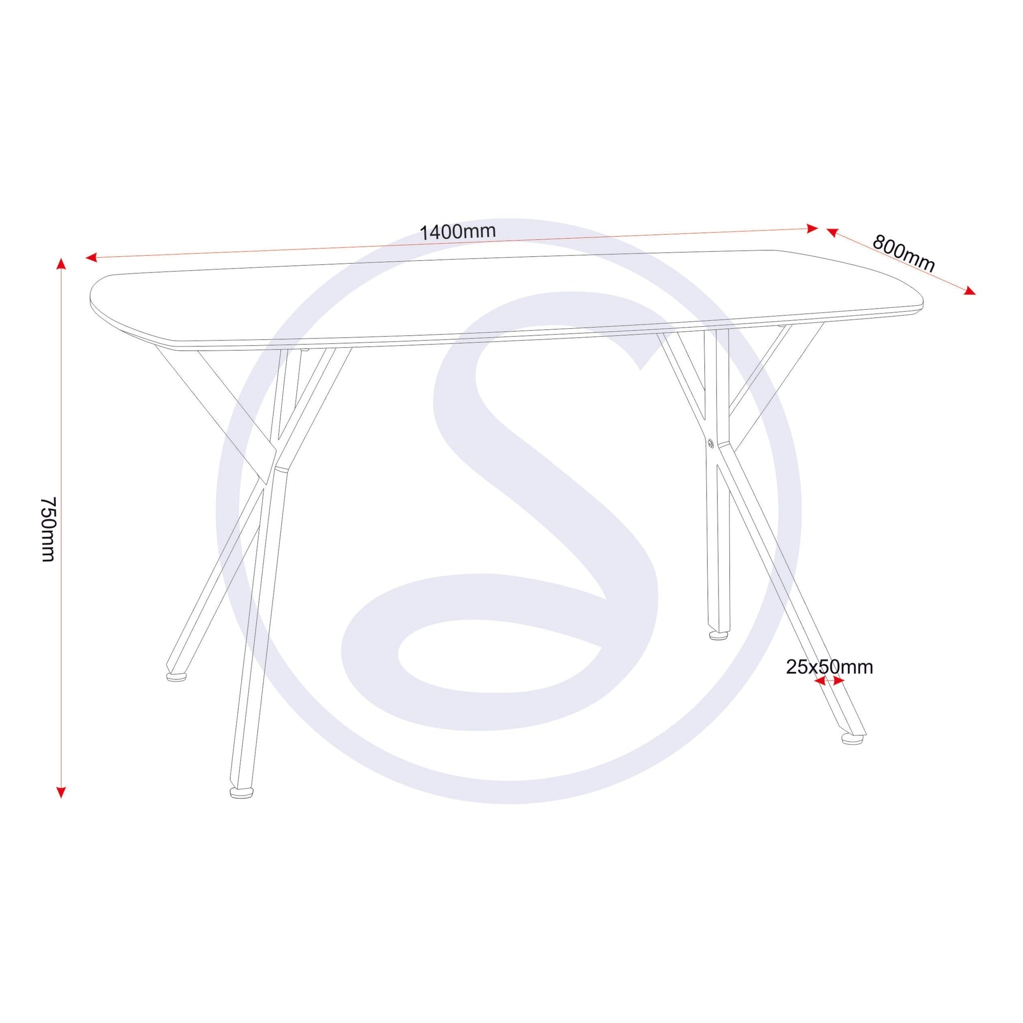 Athens Rectangular Dining Table - Medium Oak Effect