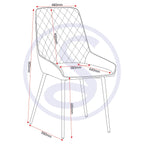 Athens Rect & Avery Dining Set X4 Chairs - Concrete/Grey Velvet