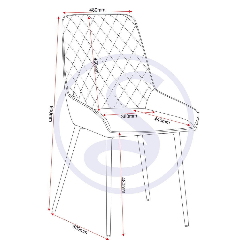 Athens Round & Avery Dining Set X4 Chairs - Concrete/Sapphire Blue Velvet