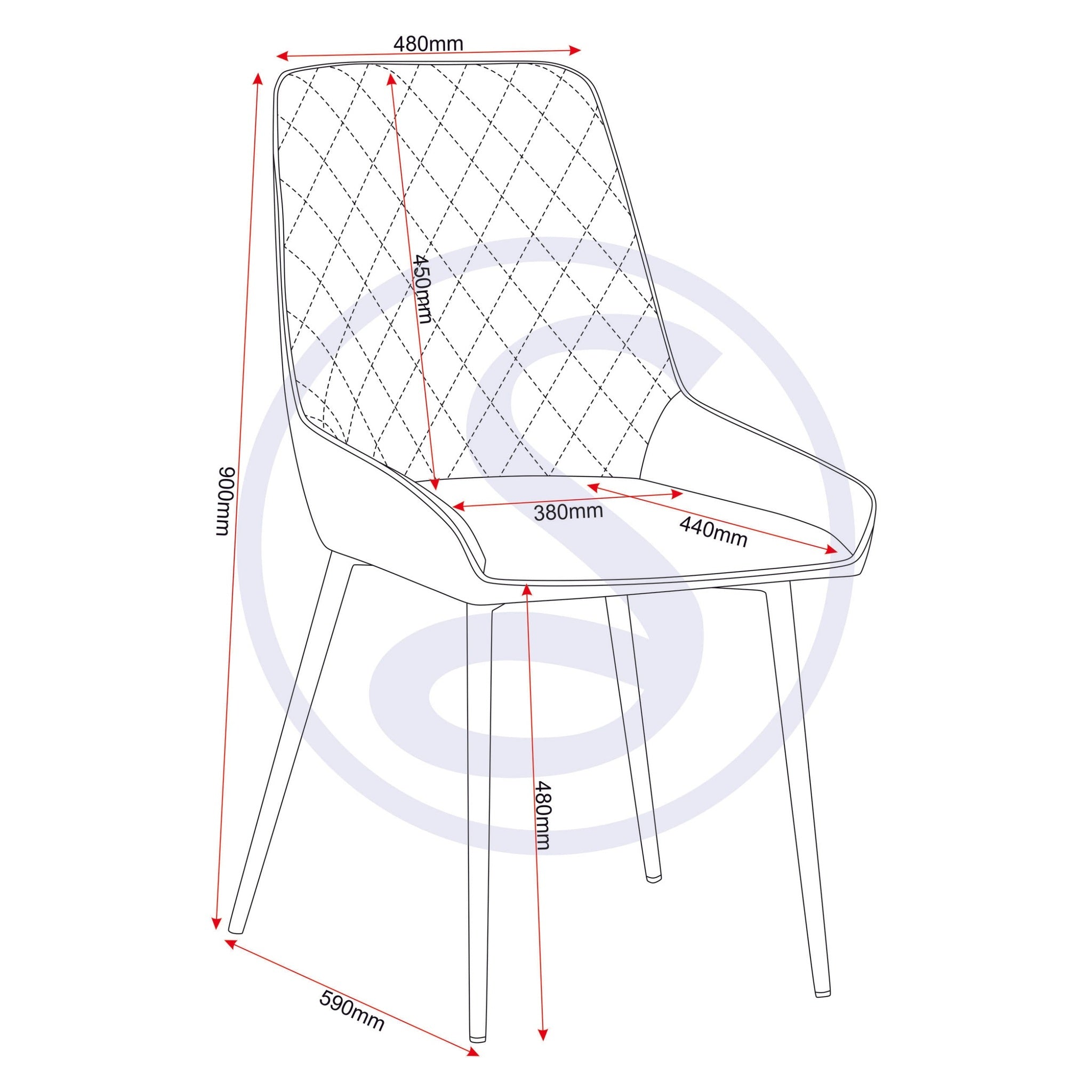 Athens Round & Avery Dining Set X4 Chairs - Concrete/Sapphire Blue Velvet