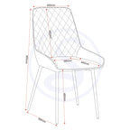 Athens Round & Avery Dining Set X4 Chairs - Concrete/Grey Velvet