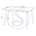 Avery Extending Dining Set X4 Chairs - Concrete/Grey Velvet