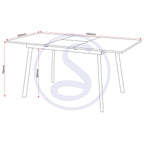 Avery & Lukas Extending Dining Set X4 Chairs - Concrete/Grey Velvet