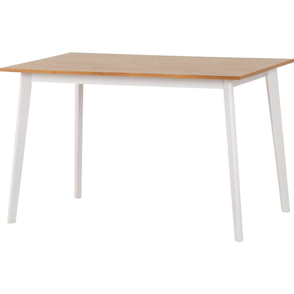 Balfour 1+4 Dining Set - White/Oak Effect/Grey Fabric