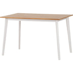 Balfour 1+4 Dining Set - White/Oak Effect/Grey Fabric