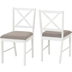 Balfour 1+4 Dining Set - White/Oak Effect/Grey Fabric