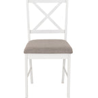 Balfour 1+4 Dining Set - White/Oak Effect/Grey Fabric