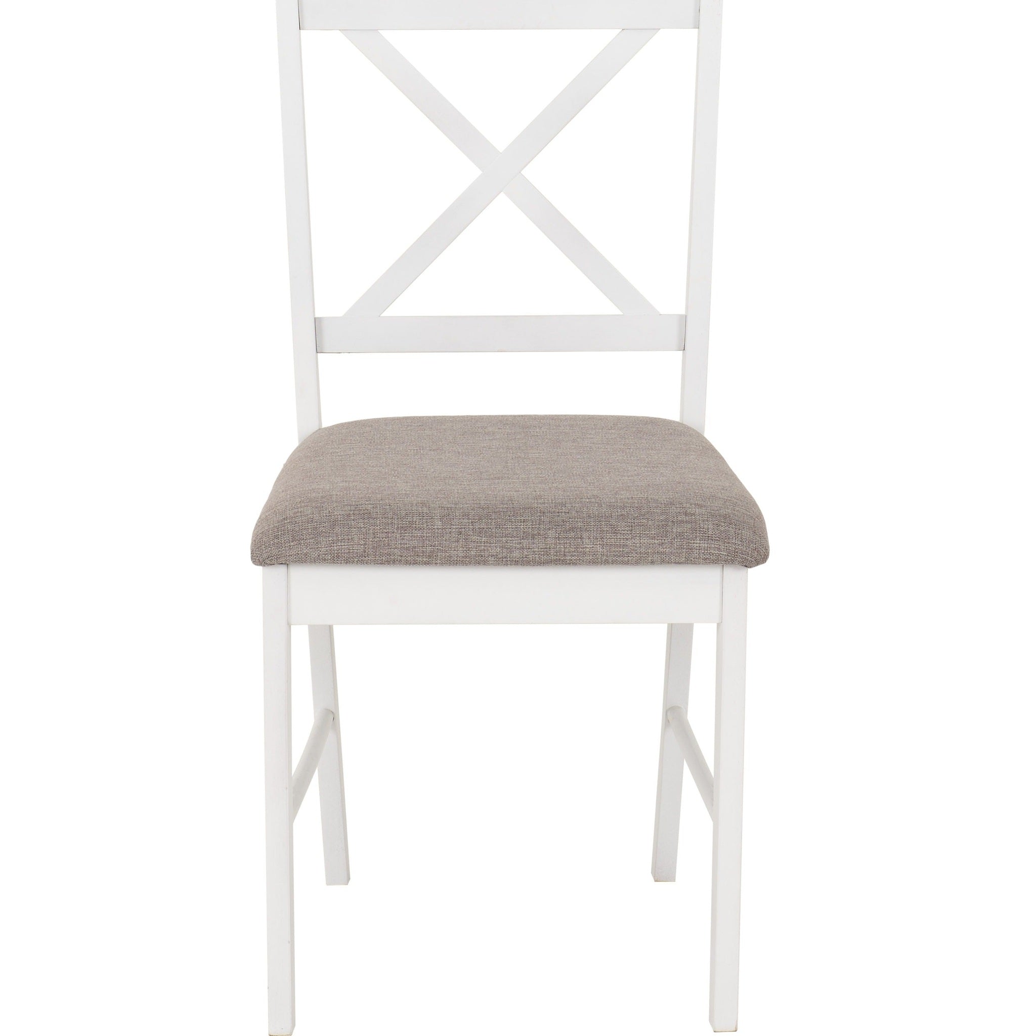 Balfour 1+4 Dining Set - White/Oak Effect/Grey Fabric