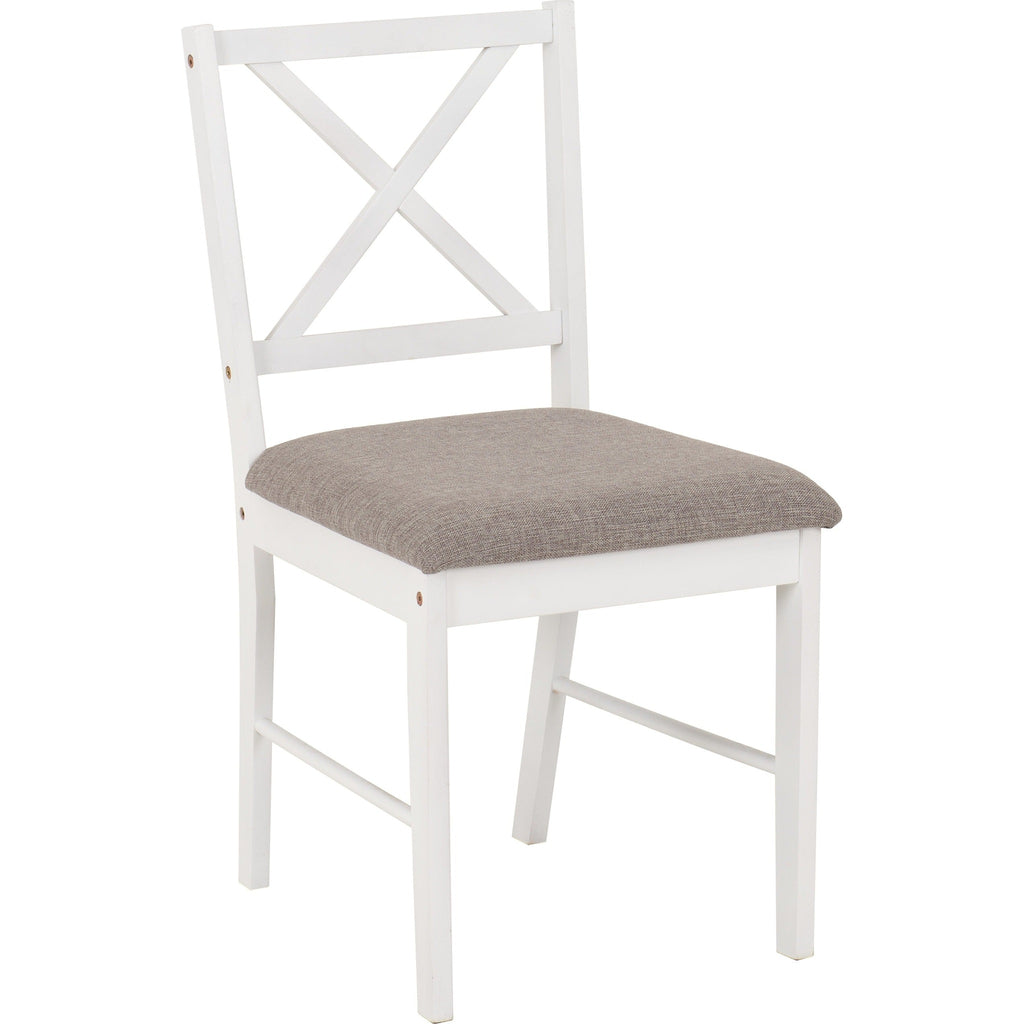 Balfour 1+4 Dining Set - White/Oak Effect/Grey Fabric