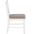 Balfour 1+4 Dining Set - White/Oak Effect/Grey Fabric