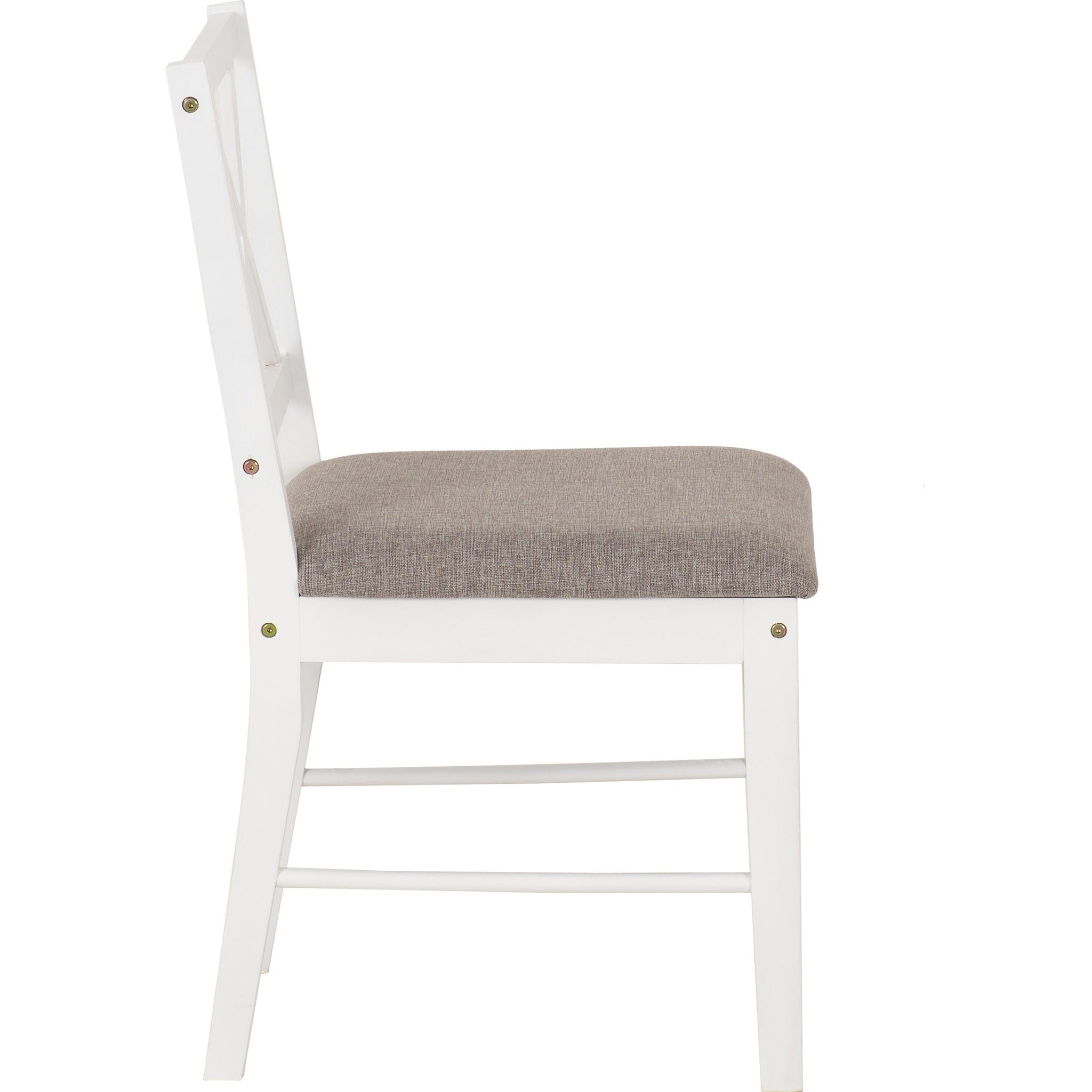 Balfour 1+4 Dining Set - White/Oak Effect/Grey Fabric