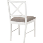 Balfour 1+4 Dining Set - White/Oak Effect/Grey Fabric