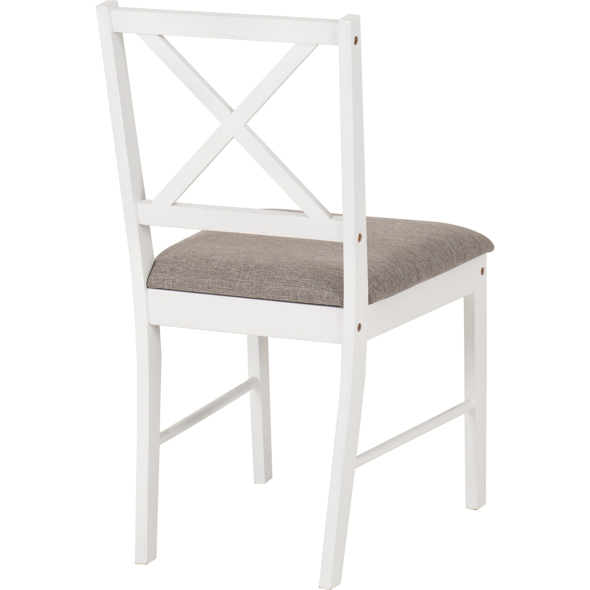 Balfour 1+4 Dining Set - White/Oak Effect/Grey Fabric