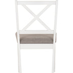 Balfour 1+4 Dining Set - White/Oak Effect/Grey Fabric