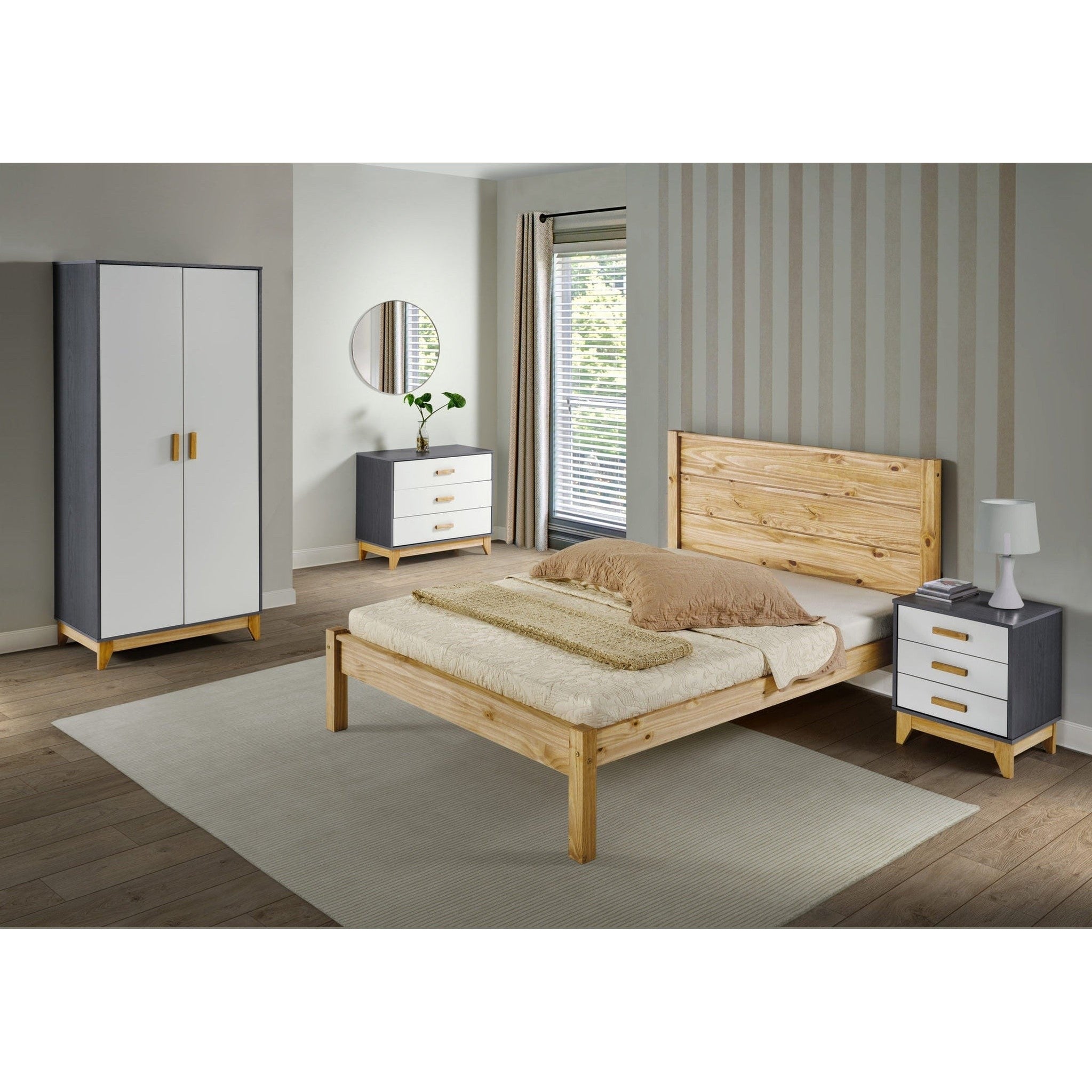 Barton 4'6" Bed - Waxed Pine