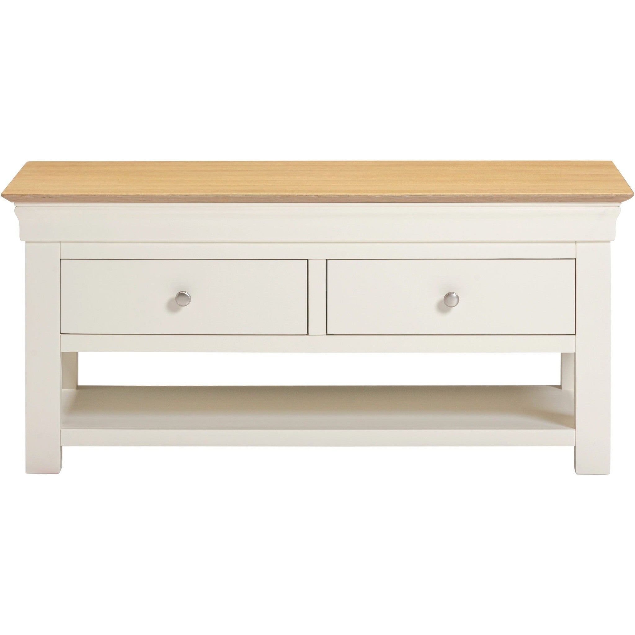 Bordeaux 2 Drawer Coffee Table - Ivory/Oak
