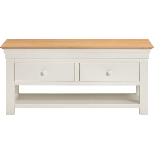 Bordeaux 2 Drawer Coffee Table - Ivory/Oak